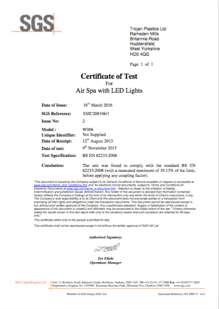 EMC208106-1 EMF Certificate Air Spa